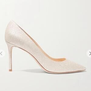 Jimmy Choo Romy 85mm glittered Leather‎ pump size 38EU